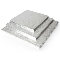 Tårtbricka, kvadrat 45 cm (silver)